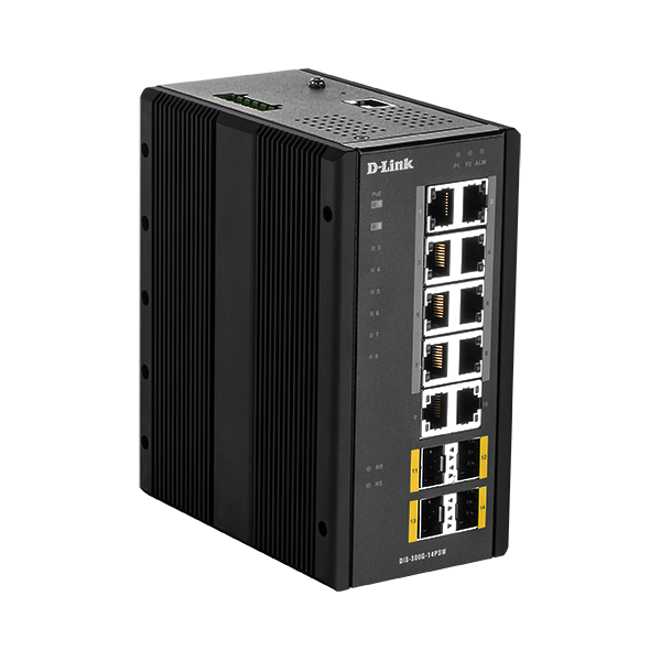 D-LINK Switch Ipari 10x1000Mbps (8xPOE) + 4xSFP Menedzselhető Rackes,DIS-300G-14PSW