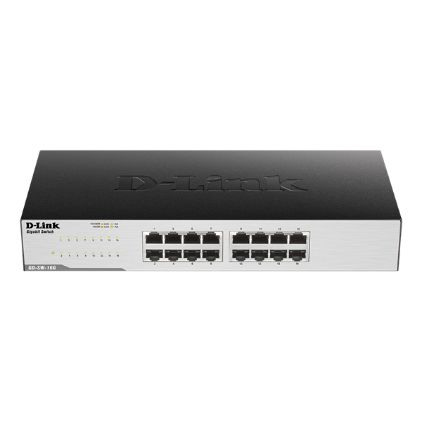 D-Link Switch 16 Port - 16x1000Mbps - GO-SW-16G Unmanaged RM Fanless