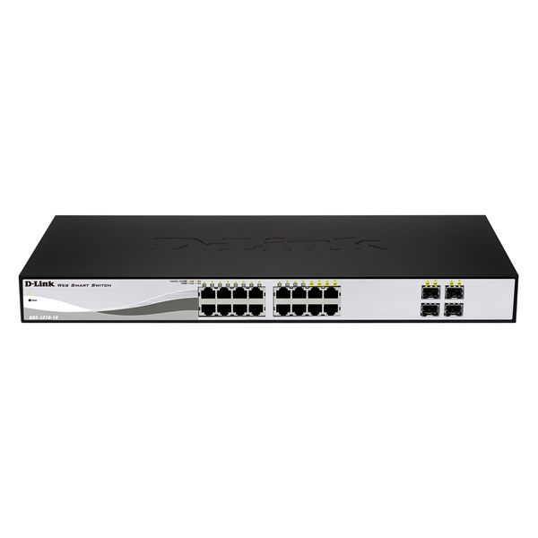 D-Link Switch - DGS-1210-16 - 16x1000Mbps+4 Combo/SFP Port RM L2 Fanless Smart Managed