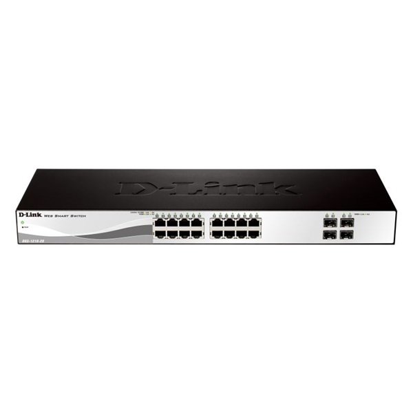 D-Link Switch - DGS-1210-20 - 16x1000Mbps+4 Combo/SFP Port RM L2 Fanless Smart Managed