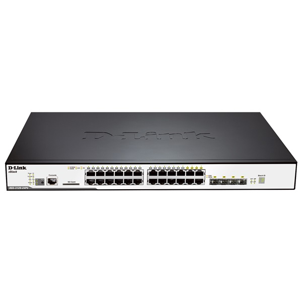 D-Link Switch 20x1000+4Combo/Giga+2x10GbE Stacking ports Menedzselt Layer2