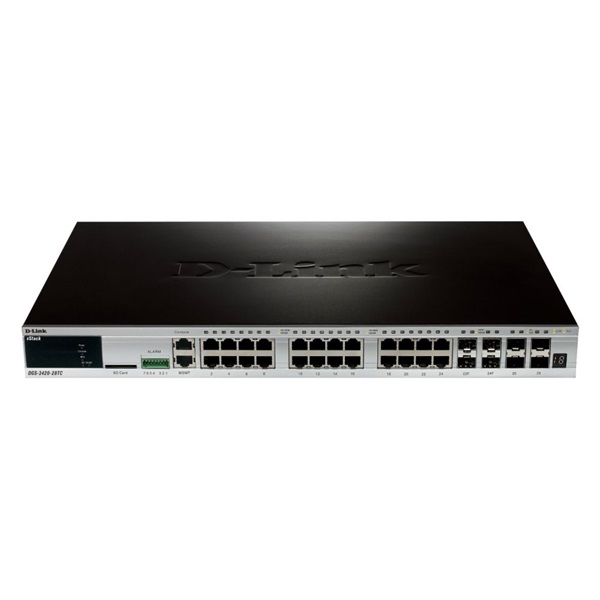 D-Link Switch 20x1000 + 4 x 1000Base-T/SFP combo + 4SFP+ Menedzselt Layer2+ Stack