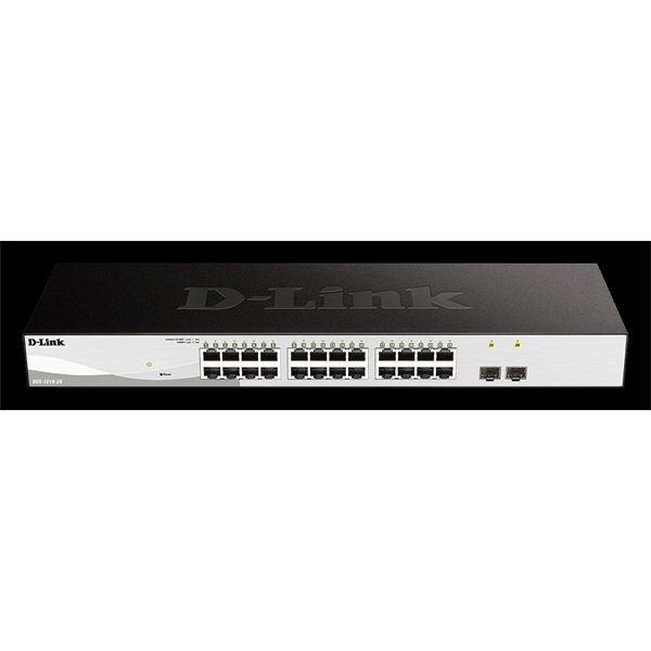 D-Link Switch - DGS-1210-26 - 24x1000Mbps+2xSFP L2 Fanless Smart Managed