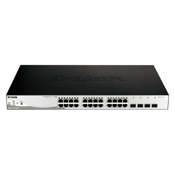 D-Link Switch 24x1000Mbps+4x1000/SFP Smart Poe (PoE: 370 watt/24 port/802.3at)