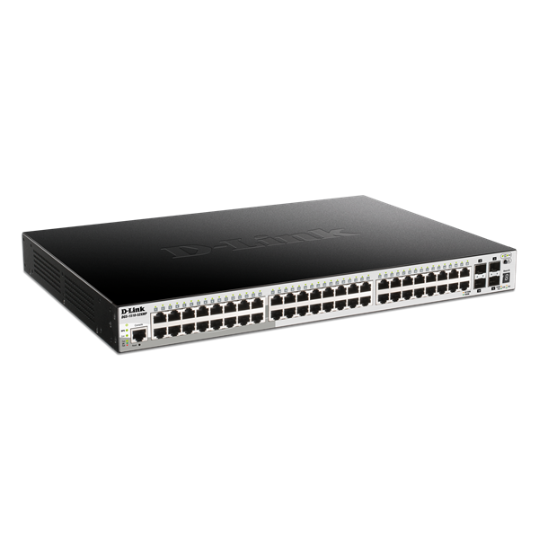 D-LINK Switch 48x1000Mbps (48xPOE) + 4xGigabit SFP+ Menedzselhető Rackes, DGS-1510-52XMP/E