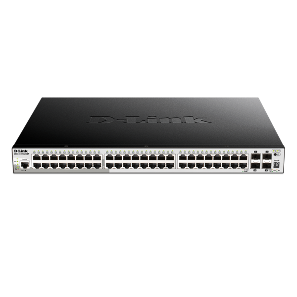 D-LINK Switch 48x1000Mbps (48xPOE) + 4xGigabit SFP+ Menedzselhető Rackes, DGS-1510-52XMP/E