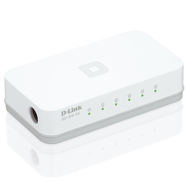 D-Link Switch 5 Port - 5x100Mbps - GO-SW-5E Unmanaged Plastic/műanyag Fanless