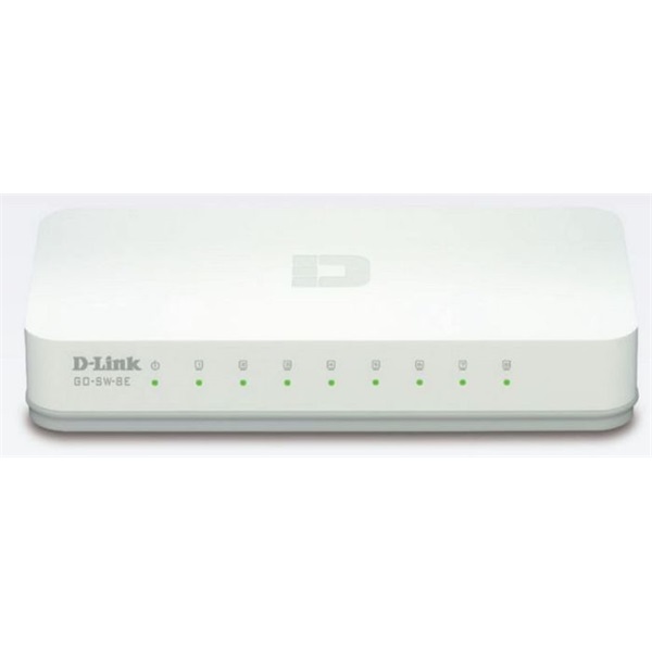 D-Link Switch 8 Port - 8x100Mbps - GO-SW-8E Unmanaged Plastic/műanyag Fanless