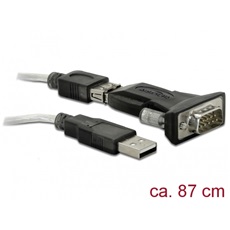 DELOCK Átalakító USB 2.0 Type-A > 1x Soros DB9 RS-232