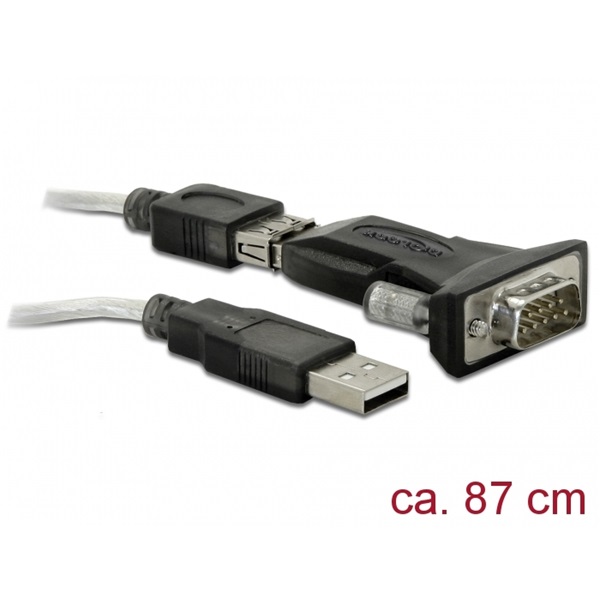 DELOCK Átalakító USB 2.0 Type-A > 1x Soros DB9 RS-232