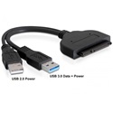 DELOCK Átalakító USB 3.0-A male + USB 2.0-A male to SATA 6Gb/s