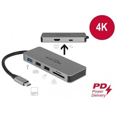 DELOCK USB Type-C Docking Station 4K - HDMI / Hub / SD kártyaolvasó / PD 2.0
