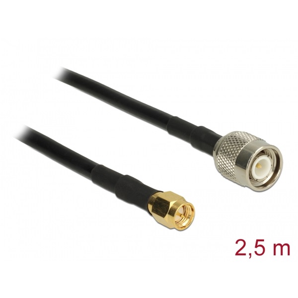 DELOCK kábel Antenna TNC Plug > SMA Plug RG-58 C/U 2.5m