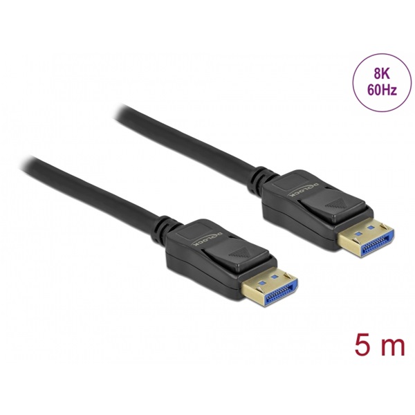 DELOCK kábel DisplayPort male / male összekötő 8K 60Hz 40 Gbps 5m