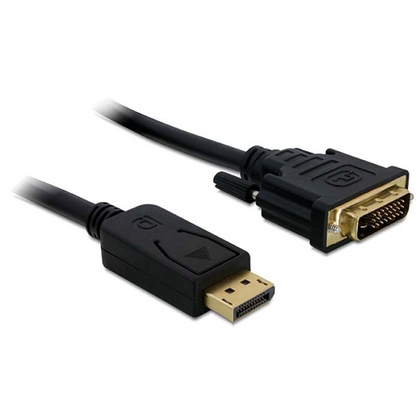 DELOCK kábel Displayport 1.1 male > DVI 24+1 male passzív, 2m, fekete