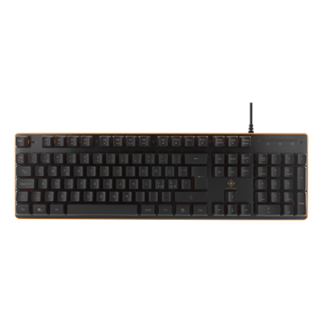 Deltaco Billentyűzet GAM-021 Nordic layout, membrane switches, orange backlight, 25-keys anti-ghosting, black/or