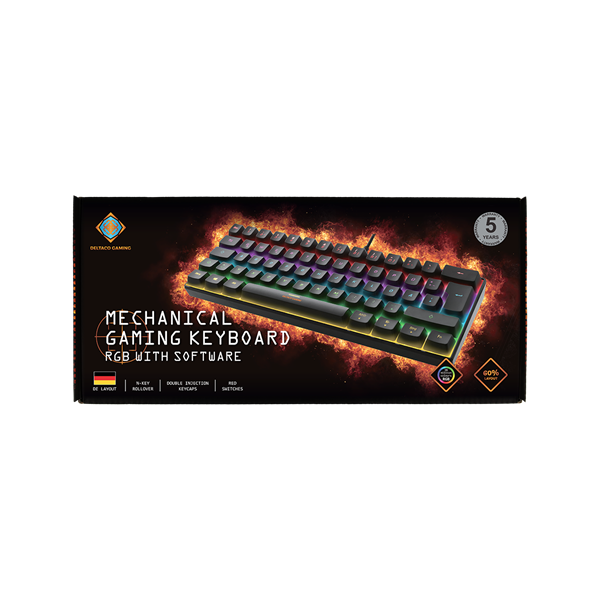 DELTACO GAMING Billentyűzet GAM075DE, mini mechanical keyboard, 60