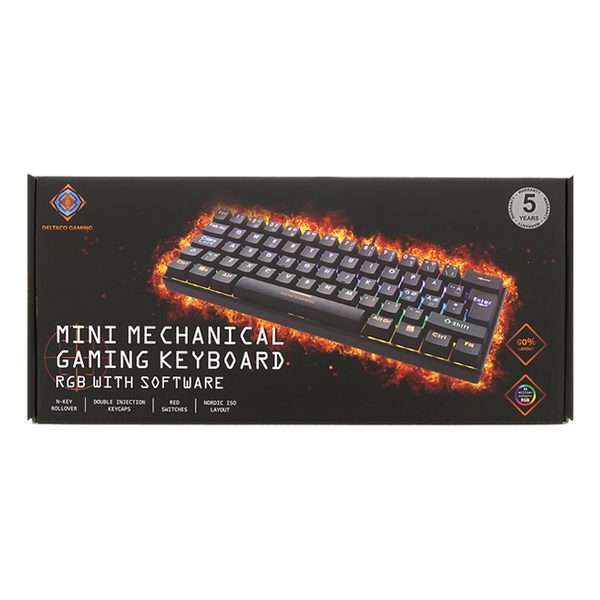 DELTACO GAMING Billentyűzet GAM075, mini mechanical keyboard, 60 PAN