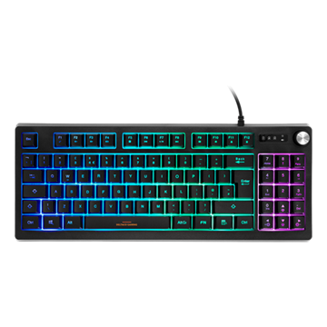 Deltaco Billentyűzet GAM-110-UK, DK230 Membrane Running RGB TKL Keyboard with numpad, UK Layout, black