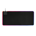 DELTACO GAMING Egérpad, Extra wide RGB mouse pad with wireless charging, neoprene 10W fast charge, 900x400, black/RGB