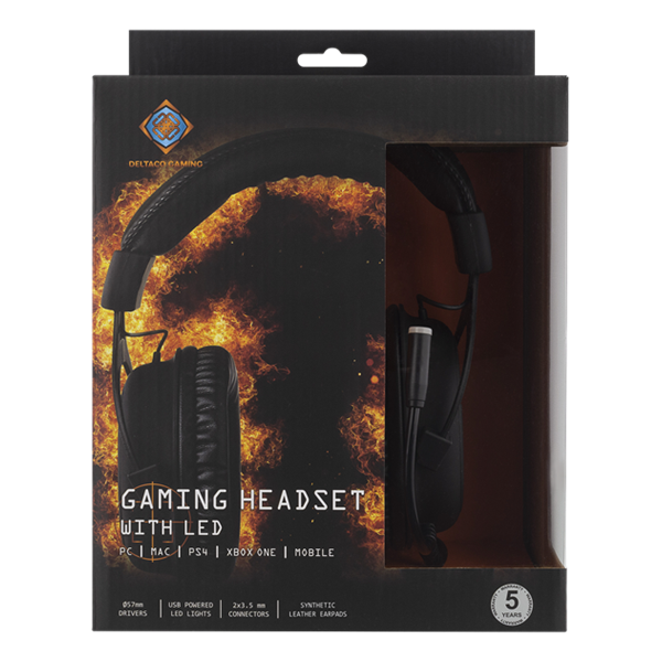 DELTACO GAMING Fejhallgató mikrofonnal GAM030, Stereo Gaming Headset
