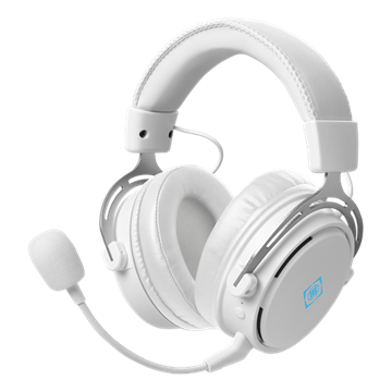 Deltaco Fejhallgató mikrofonnal GAM-109-W, wireless gaming headset, 2.4 GHz USB receiver, 50mm element, white