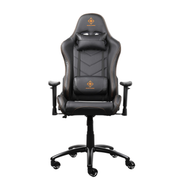 DELTACO GAMING Gamer szék GAM-052, Gaming chair in PU leather, neck pillow, back cushion, black/orange