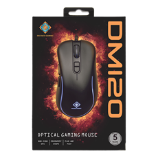 DELTACO GAMING Vezetékes Egér GAM-104, DM120 gaming mouse, RGB, 800-3200 DPI, 125 Hz, RGB LED, USB, black