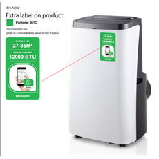 DELTACO SMART HOME SH-AC02 mobil smart klíma, 3,5W, 12000 BTU,  WI-FI, hűt, 3 év garancia
