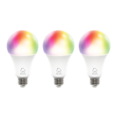 DELTACO SMART HOME SH-LE27RGB-3P színes izzó  3db, 16 Mio szín, WIFI, E27, 9W, szabályozható