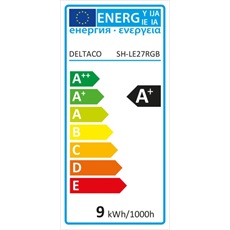DELTACO SMART HOME SH-LE27RGB színes izzó 16 Mio szín, WIFI, E27