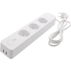 DELTACO SMART HOME SH-P03USB2 hármas hosszabbító, 13A,  1,5m 2 USB csatlakozás, WIFI