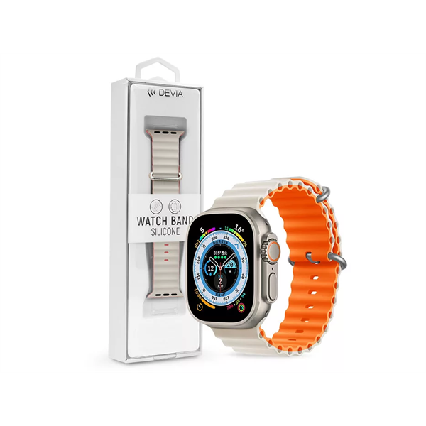 DEVIA APPLE WATCH SZILIKON SPORT SZÍJ - DELUXE SERIES SPORT6 SILICONE TWO-TONE WATCH BAND - 38/40/41 MM - STARLIGHT/O.