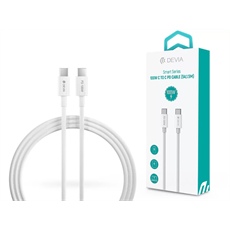 DEVIA USB TYPE-C - USB TYPE-C ADAT- ÉS TÖLTŐKÁBEL 1,5 M-ES VEZETÉKKEL - SMART SERIES 100W C TO C PD CABLE - 100W - FEHÉR