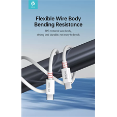 DEVIA USB TYPE-C - USB TYPE-C ADAT- ÉS TÖLTŐKÁBEL 1,5 M-ES VEZETÉKKEL - SMART SERIES 100W C TO C PD CABLE - 100W - FEHÉR