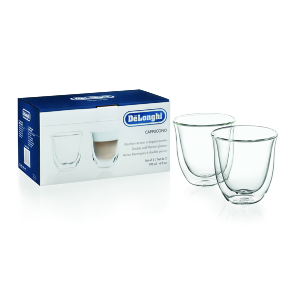 DELONGHI DLSC311 cappuccino pohárszett, 2 db, duplafalu, hőálló, max 300°C