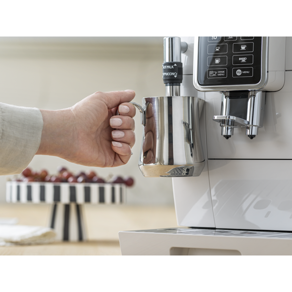 DeLonghi ECAM 350.35.W automata kávéfőző 15 bar / 300 gramm kapacitás, szimpla, dupla, lungo, long eszpresszó, my menü