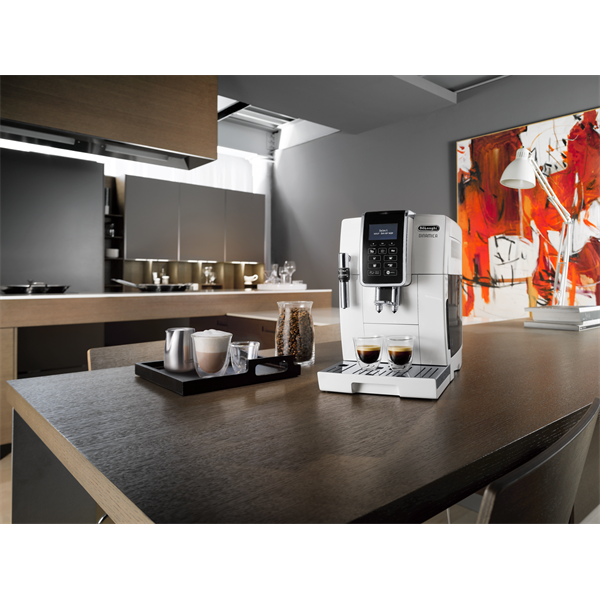 DeLonghi ECAM 350.35.W automata kávéfőző 15 bar / 300 gramm kapacitás, szimpla, dupla, lungo, long eszpresszó, my menü