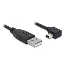 Delock USB 2.0-A apa - USB mini-B 5 tűs hajlított apa átalakító kábel, 0,5m