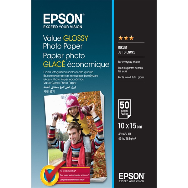 EPSON Fotópapír Value Glossy Photo Paper - 10x15cm - 100 Lap