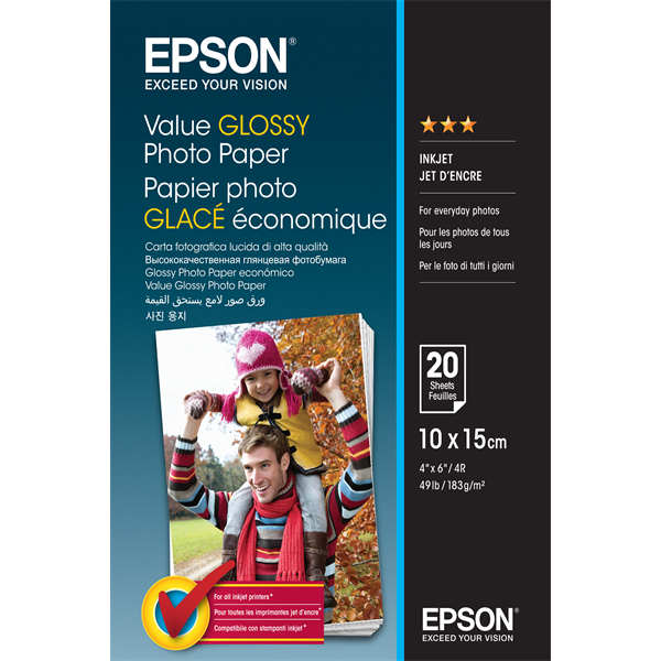 EPSON Fotópapír Value Glossy Photo Paper - 10x15cm - 20 Lap