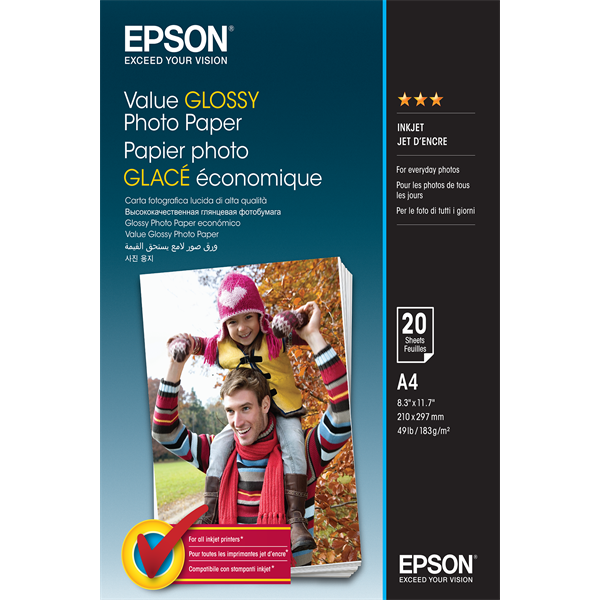 EPSON Fotópapír Value Glossy Photo Paper - A4 - 20 Lap