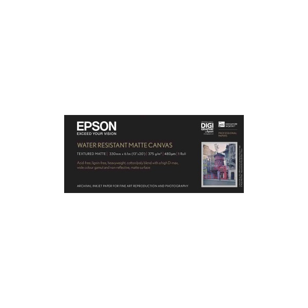 EPSON WaterResistant Matte Canvas Roll, 13" x 6,1 m, 375g/m2