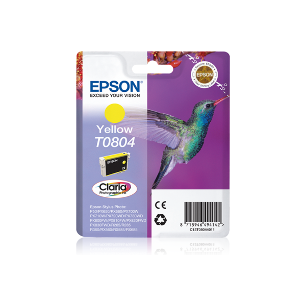 EPSON Tintapatron Singlepack Yellow T0804 Claria Photographic Ink