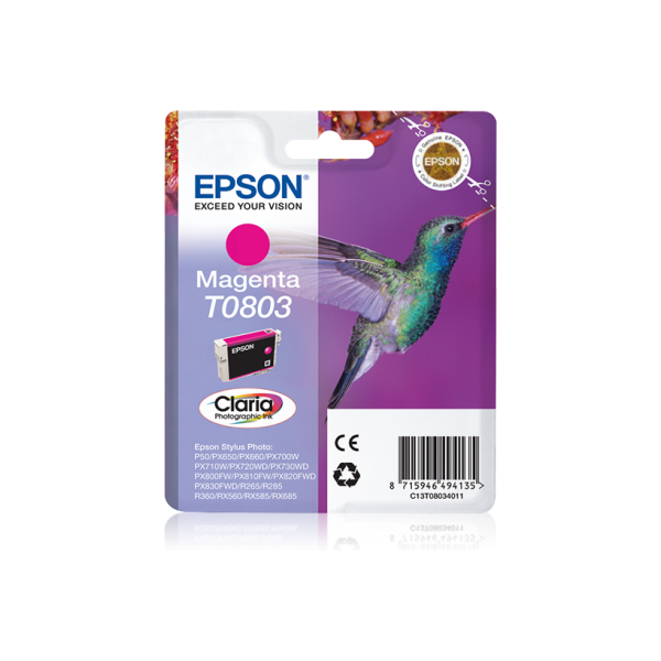 EPSON Tintapatron Singlepack Magenta T0803 Claria Photographic Ink