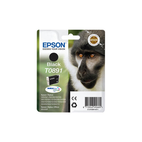 EPSON Tintapatron Singlepack Black T0891 DURABrite Ultra Ink