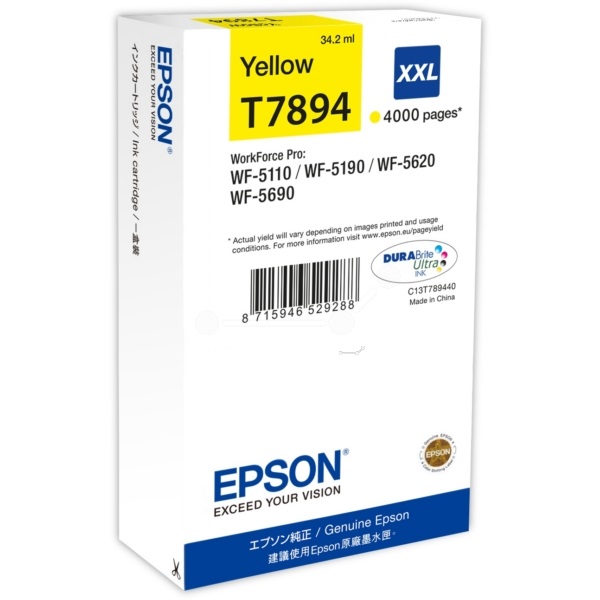 EPSON Patron WorkForce Pro WP-5000 Series Ink Cartridge XXL Sárga (Yellow) 4k
