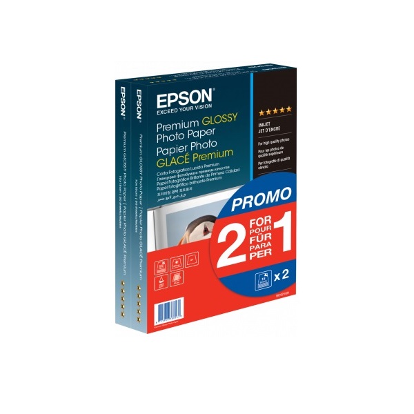 EPSON Premium Glossy Photo Paper - (2 for 1), 100 x 150 mm, 255g/m2, 80 Sheets