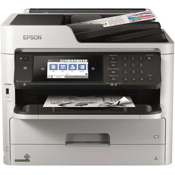 EPSON Tintasugaras nyomtató - WorkForce WF-M5799DWF (A4, MFP, 1200x1200 DPI, 34 lap/perc, duplex, ADF, USB/LAN/Wifi)