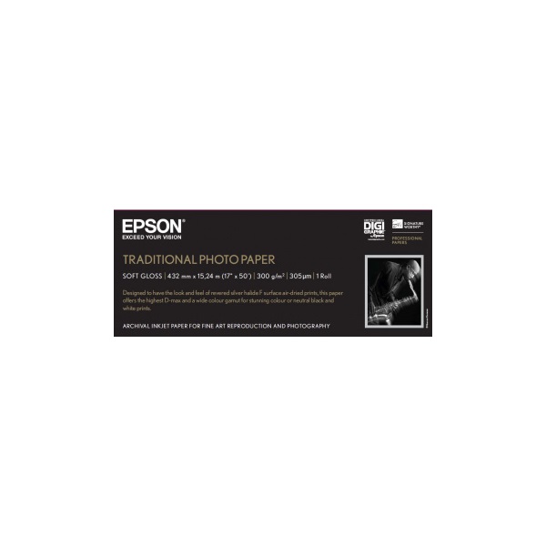 EPSON Traditional Photo Paper, 17"x 15m